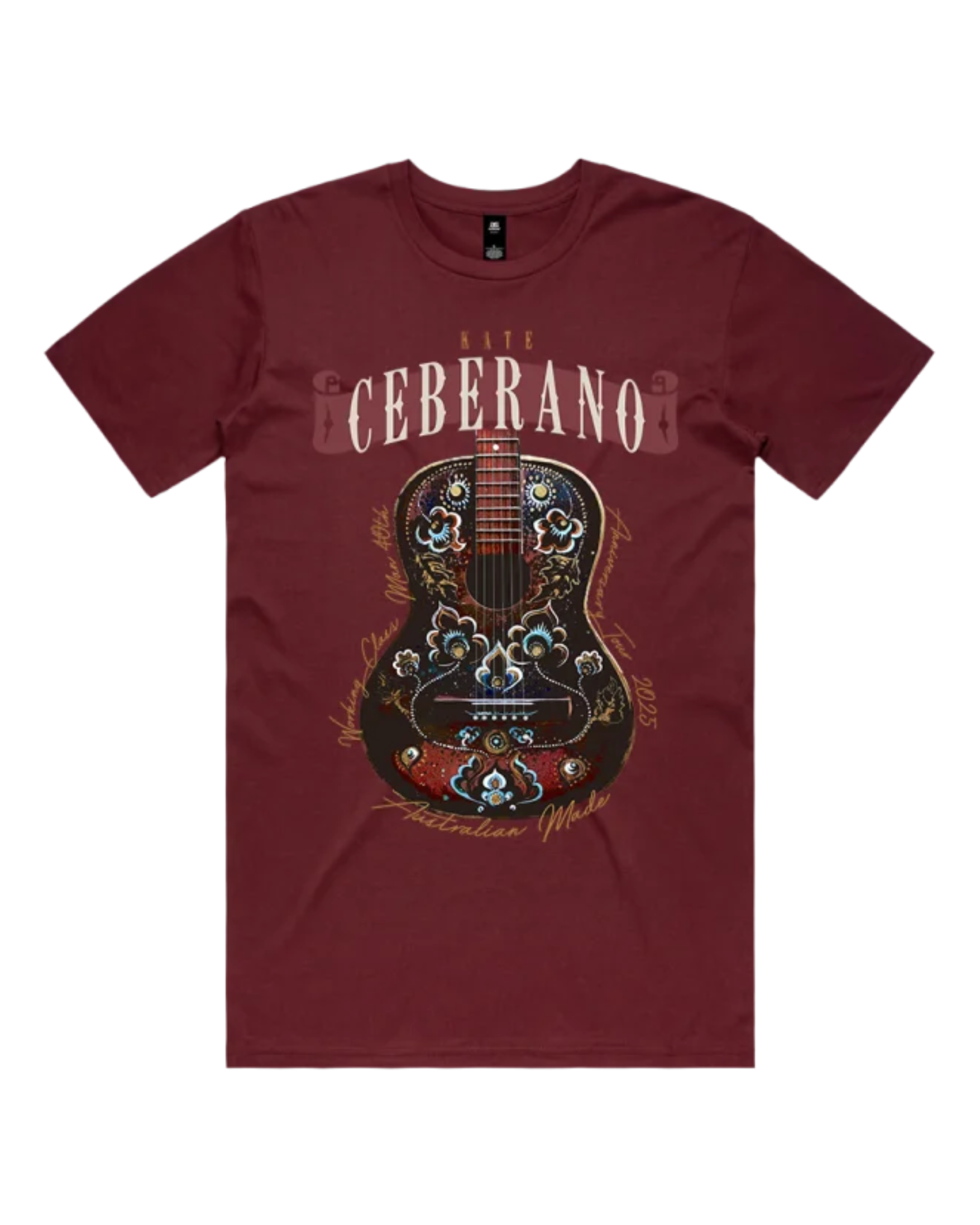 Kate Ceberano | Guitar | Burgundy Unisex T Shirt